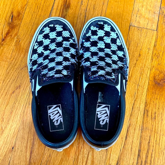 Sequence checkered color changing vans. Size 7. Slightly worn. - Picture 3 of 4